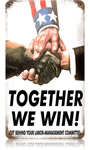 "Together We Win" Vintage Metal Sign